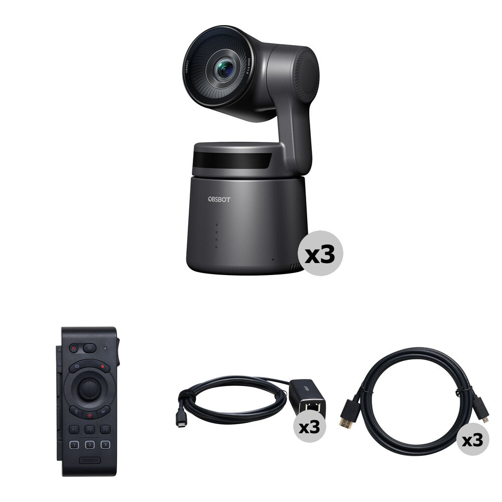 Комплект OBSBOT Tail Air из 3 камер с пультом дистанционного управления Smart Remote и адаптерами PoE
Комплект OBSBOT Tail Air из 3 камер с пультом дистанционного управления Smart Remote и адаптерами PoE