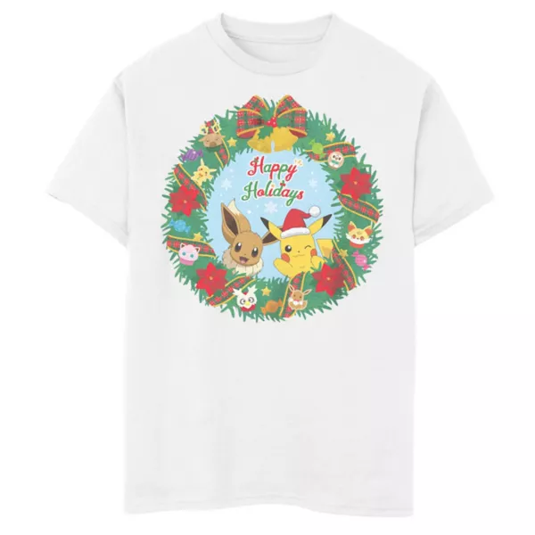 Футболка с рождественским венком в стиле покемонов и пикачу от Boy's Licensed Character, белый
Футболка с рождественским венком в стиле покемонов и пикачу от Boy's Licensed Character, белый
