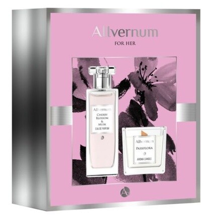 Allverne Allvernum Cherry&Musk Парфюмерная вода и свеча Passiflora Подарочный набор
Allverne Allvernum Cherry&Musk Парфюмерная вода и свеча Passiflora Подарочный набор