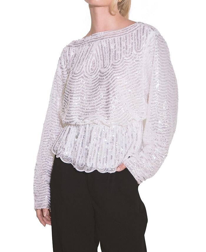 Женский топ с баской и пайетками endless rose, серебро
Женский топ с баской и пайетками endless rose, серебро