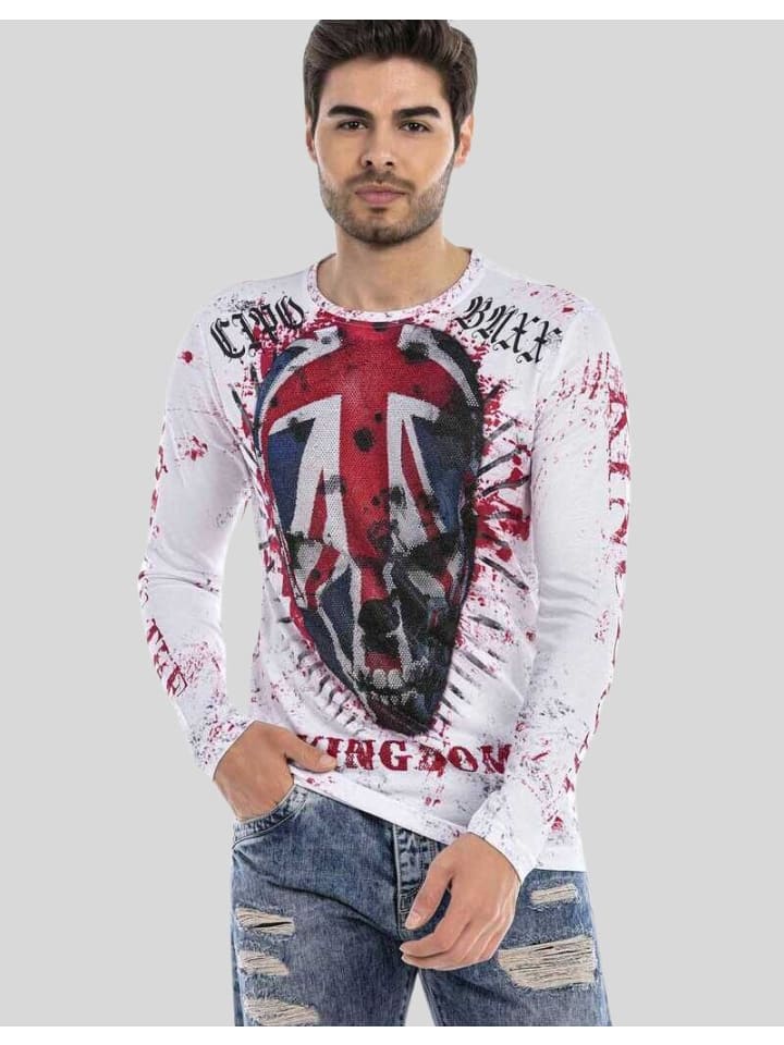 Функциональный лонгслив Cipo & Baxx, белый 
Функциональный лонгслив Cipo & Baxx, белый