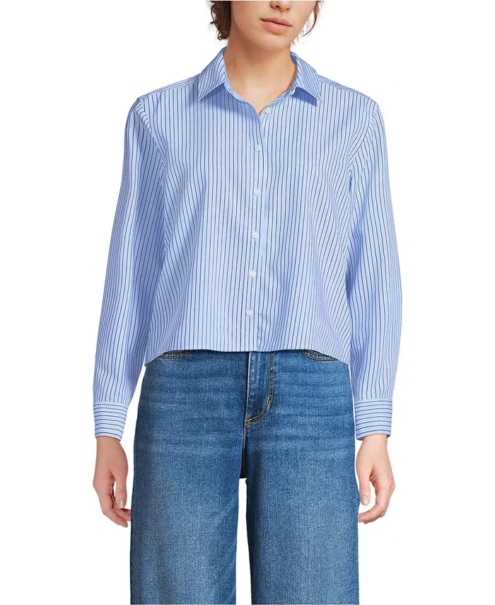 Женская укороченная рубашка свободного кроя No Iron Lands' End, синий
Женская укороченная рубашка свободного кроя No Iron Lands' End, синий