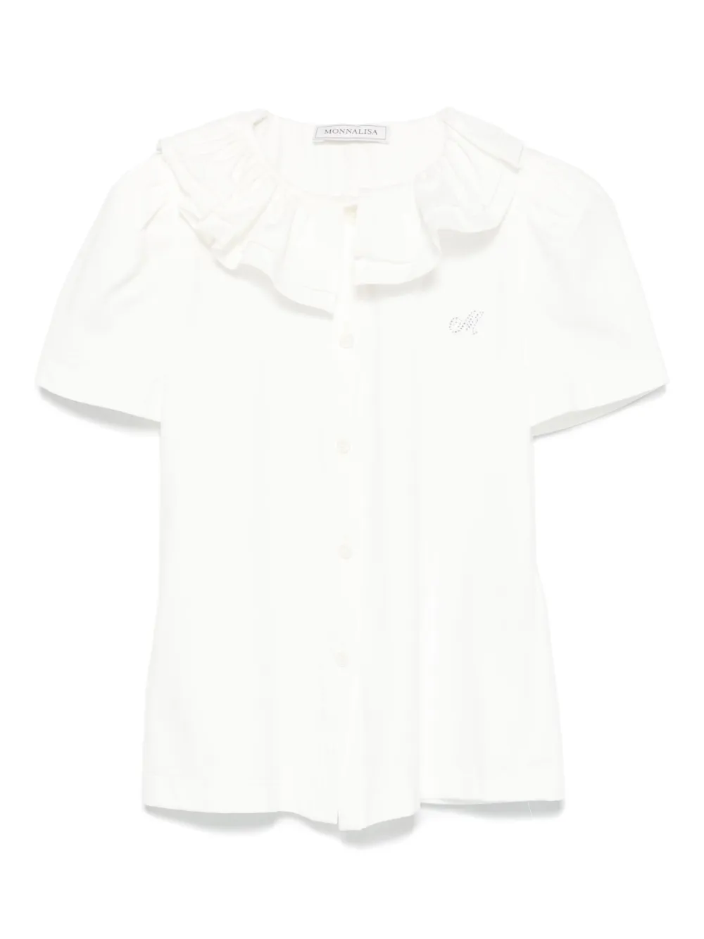 Рубашка с оборками на воротнике Monnalisa, белый
Рубашка с оборками на воротнике Monnalisa, белый