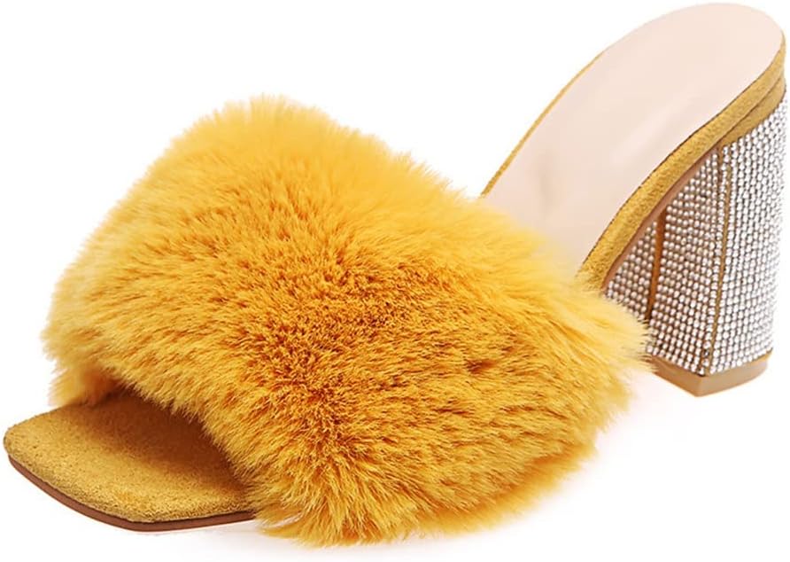 HOTRA Women Fluffy Chunky Heel Slippers with Rhinestone Open Toe Slip On Сандалии Shoes (Color : Rose Red, Size : 12 US), желтый
HOTRA Women Fluffy Chunky Heel Slippers with Rhinestone Open Toe Slip On Сандалии Shoes (Color : Rose Red, Size : 12 US), желтый