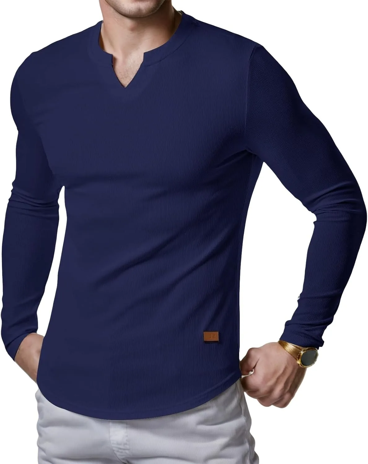 Мужская футболка V-образным вырезом, длинный рукав, slim fit RSZGSWS
Мужская футболка V-образным вырезом, длинный рукав, slim fit RSZGSWS