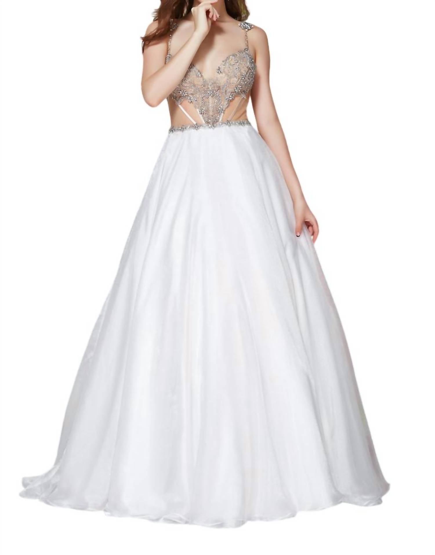 Корсетное выпускное платье цвета слоновой кости Angela & Alison 
Корсетное выпускное платье цвета слоновой кости Angela & Alison