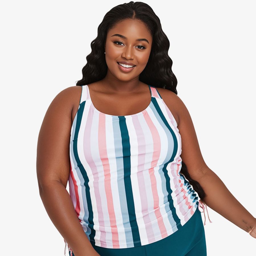 Купальник-танкини Maya больших размеров: верх со съемными чашечками и плавки Calypsa, Multi stripe
Купальник-танкини Maya больших размеров: верх со съемными чашечками и плавки Calypsa, Multi stripe