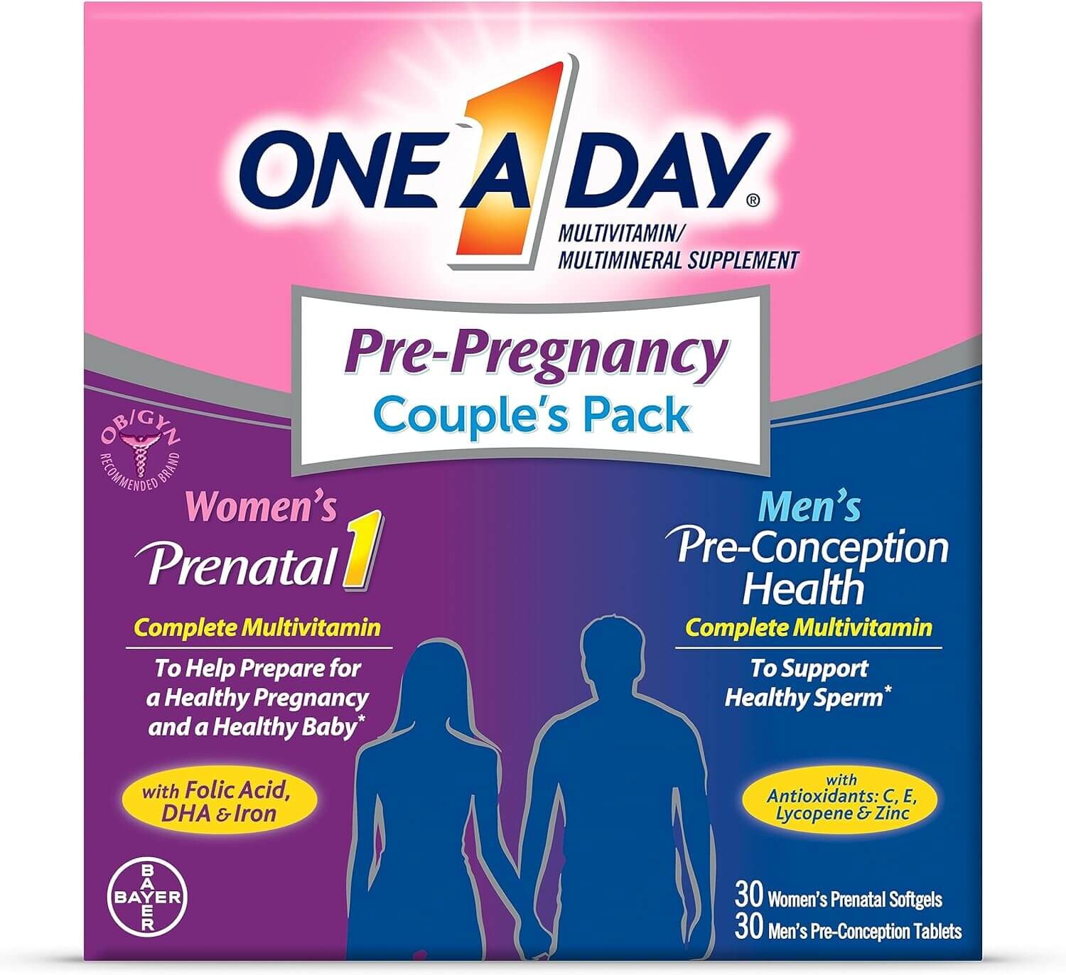 Мультивитамины для мужчин и женщин перед беременностью One-A-Day Pre-Pregnancy Couple’s Pack, 30 капсул + 30 таблеток
Мультивитамины для мужчин и женщин перед беременностью One-A-Day Pre-Pregnancy Couple’s Pack, 30 капсул + 30 таблеток