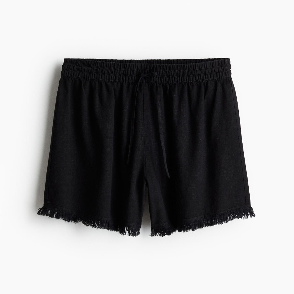 Шорты H&M Linen-blend Pull-on, черный
Шорты H&M Linen-blend Pull-on, черный
