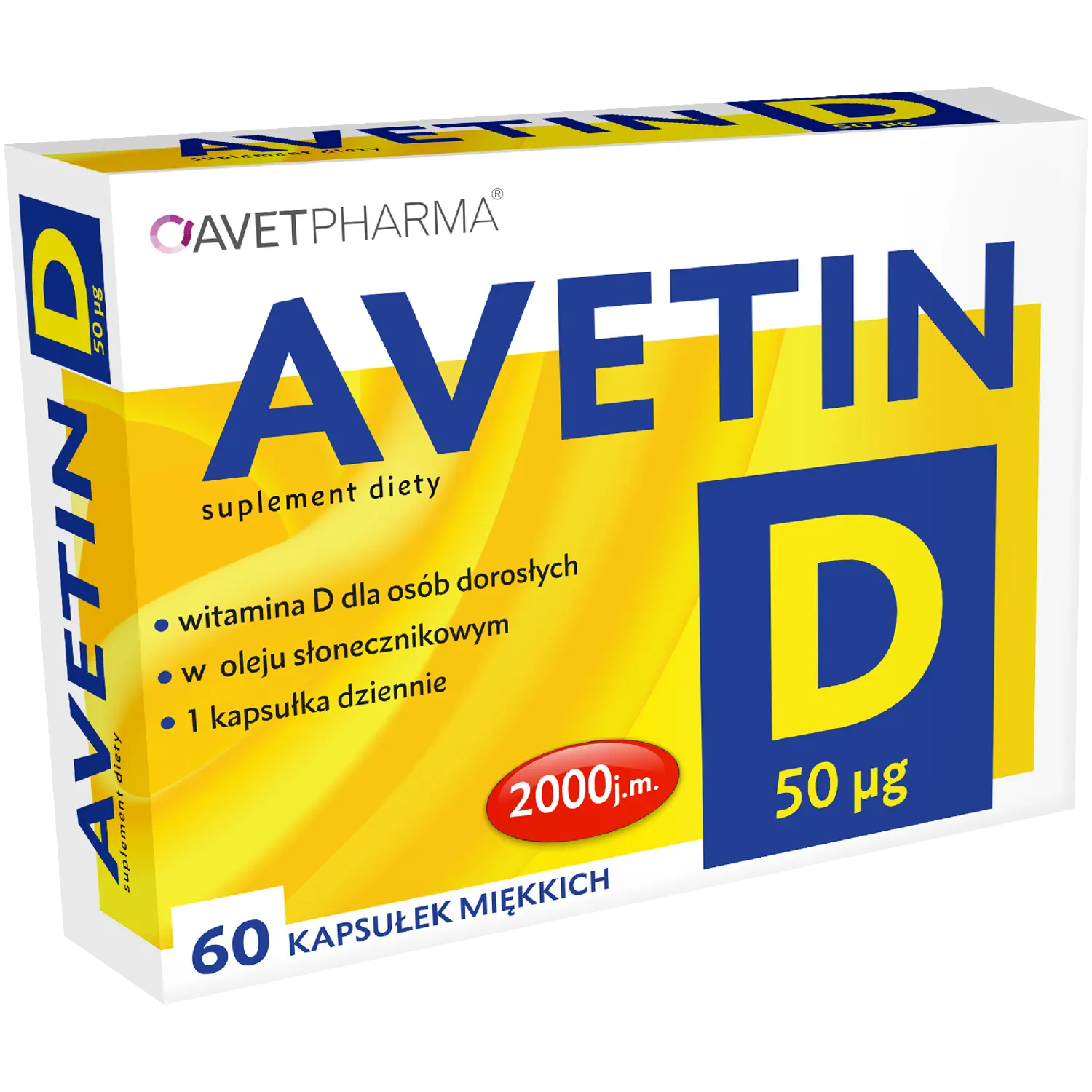 Avetin D 50 UG биологически активная добавка, 60 капсул/1 упаковка
Avetin D 50 UG биологически активная добавка, 60 капсул/1 упаковка