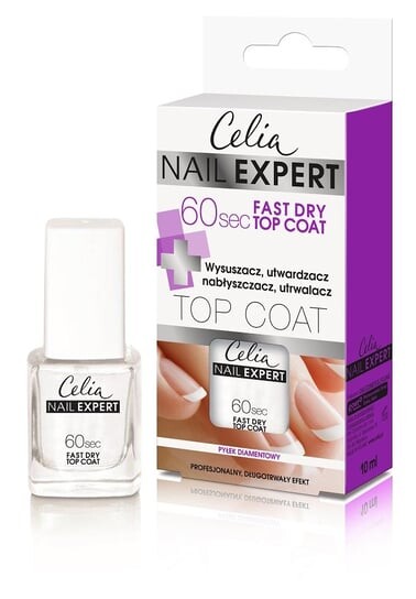 Сушилка, отвердитель, блеск, фиксатор 60s Fast Dry Top Coat, 10 мл Celia, Nail Expert
Сушилка, отвердитель, блеск, фиксатор 60s Fast Dry Top Coat, 10 мл Celia, Nail Expert