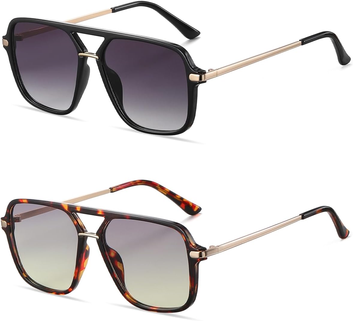 Солнцезащитные очки DUSHINE Retro Square Double Bridge для женщин и мужчин, модные авиаторы, в стиле 90-х, A5 Bright Black/Grey Gradient+tortoise/Gradient Grey Light Yellow Lens
Солнцезащитные очки DUSHINE Retro Square Double Bridge для женщин и мужчин, модные авиаторы, в стиле 90-х, A5 Bright Black/Grey Gradient+tortoise/Gradient Grey Light Yellow Lens