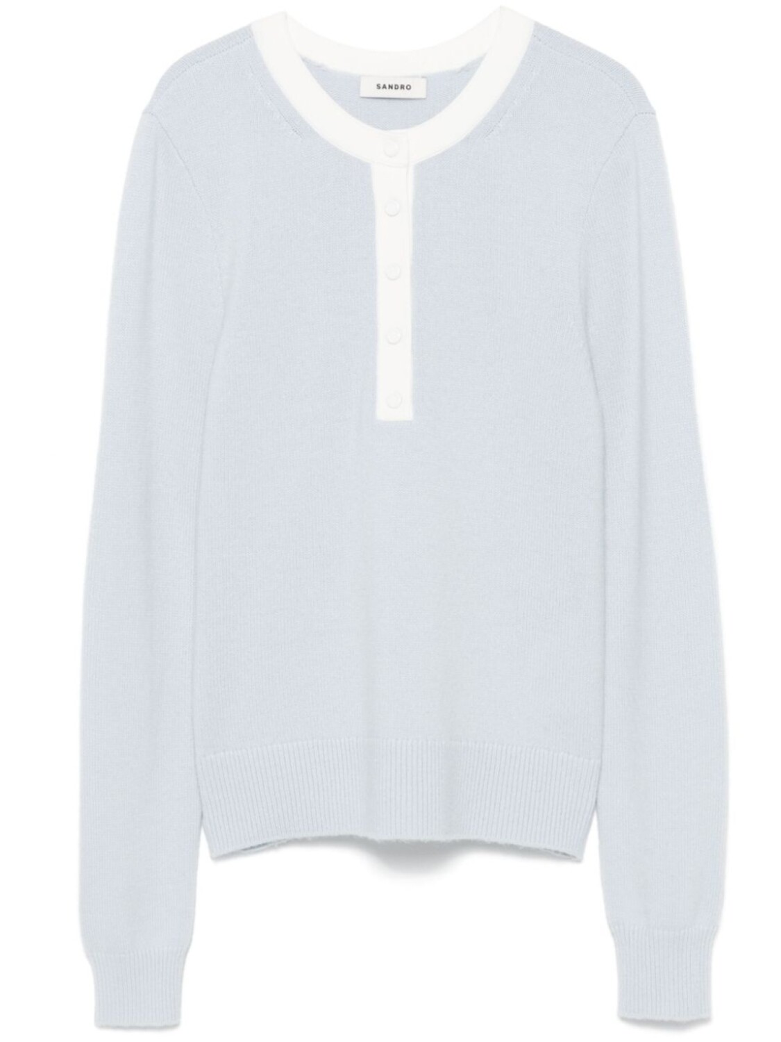 SANDRO свитер хенли, синий 
SANDRO свитер хенли, синий