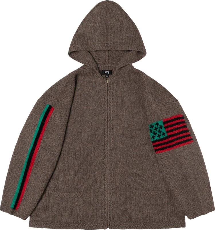 Свитер Stussy x Denim Tears Sweater 'Grey', коричневый 
Свитер Stussy x Denim Tears Sweater 'Grey', коричневый