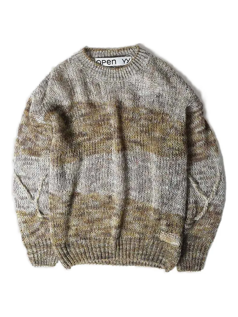 Крапчатый полосатый свитер Open YY, коричневый
Крапчатый полосатый свитер Open YY, коричневый