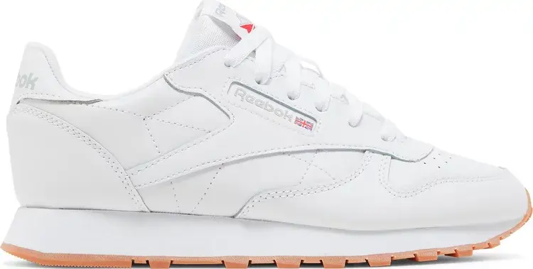 Кроссовки classic leather big kid 'white gum' Reebok, белый 
Кроссовки classic leather big kid 'white gum' Reebok, белый