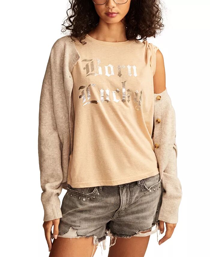 Женская футболка Born Lucky Crewneck с металлическим отливом Lucky Brand, коричневый/бежевый
Женская футболка Born Lucky Crewneck с металлическим отливом Lucky Brand, коричневый/бежевый