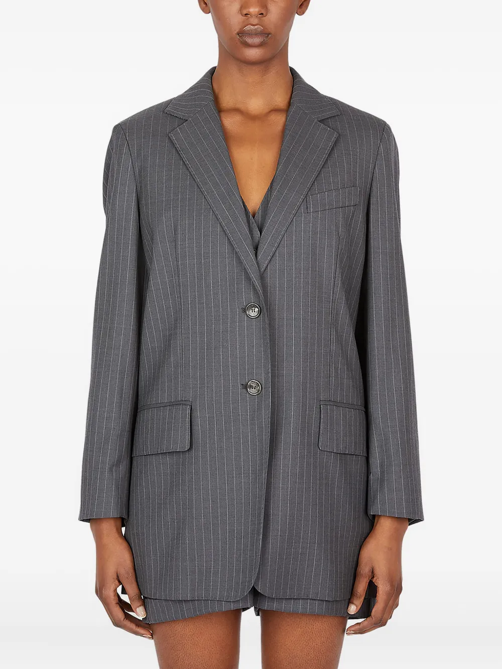 Однобортный пиджак в полоску MAX MARA, серый
Однобортный пиджак в полоску MAX MARA, серый