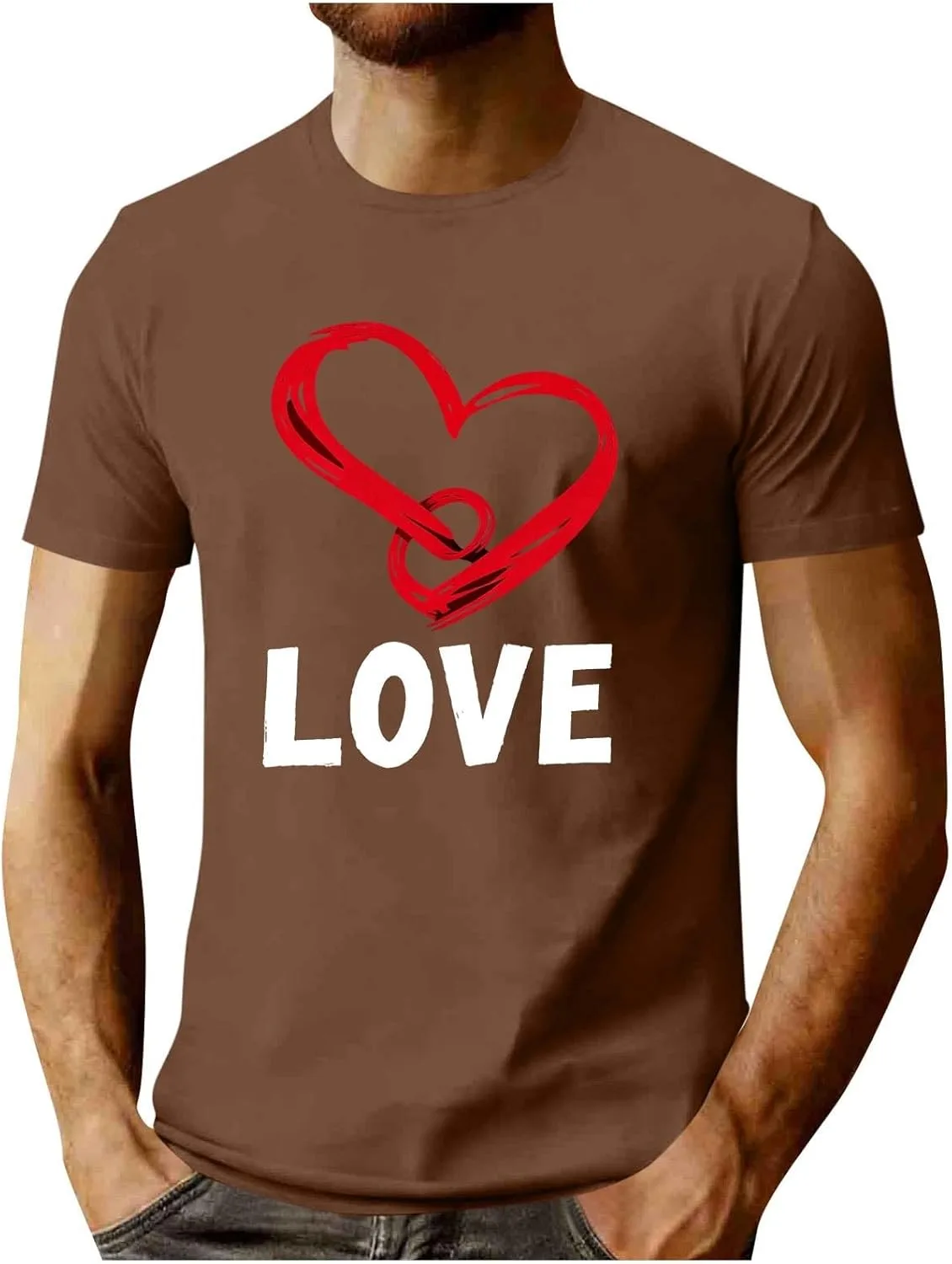 Мужская футболка с коротким рукавом и принтом в виде сердца
Мужская футболка с коротким рукавом и принтом в виде сердца