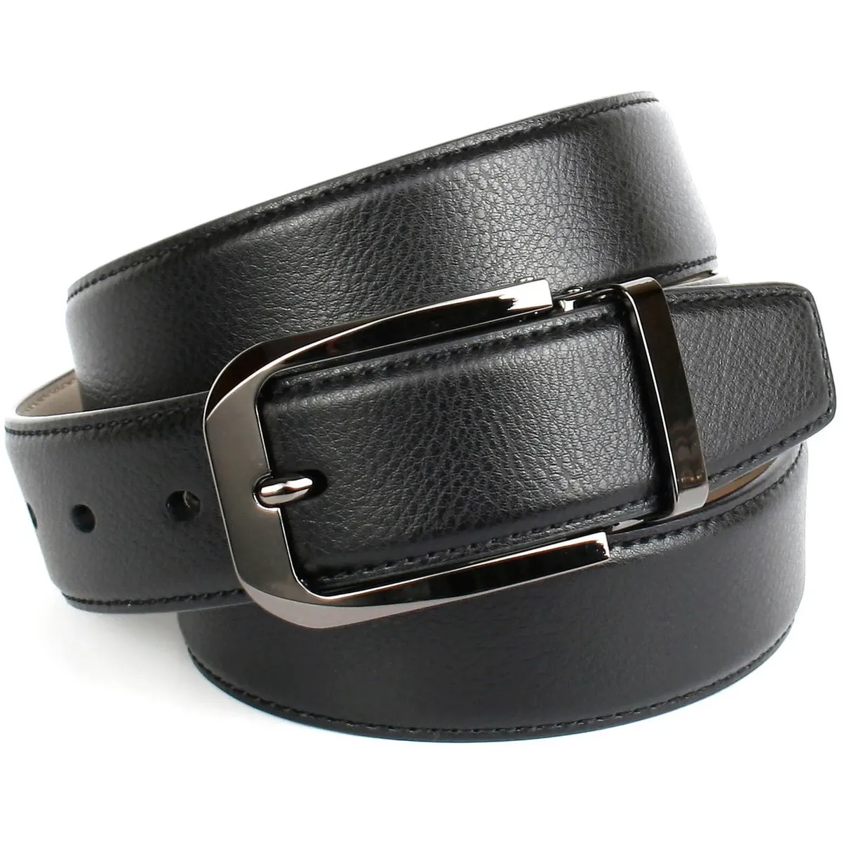 Кожаный ремень Anthoni Crown с легкой структурой, черный 
Кожаный ремень Anthoni Crown с легкой структурой, черный