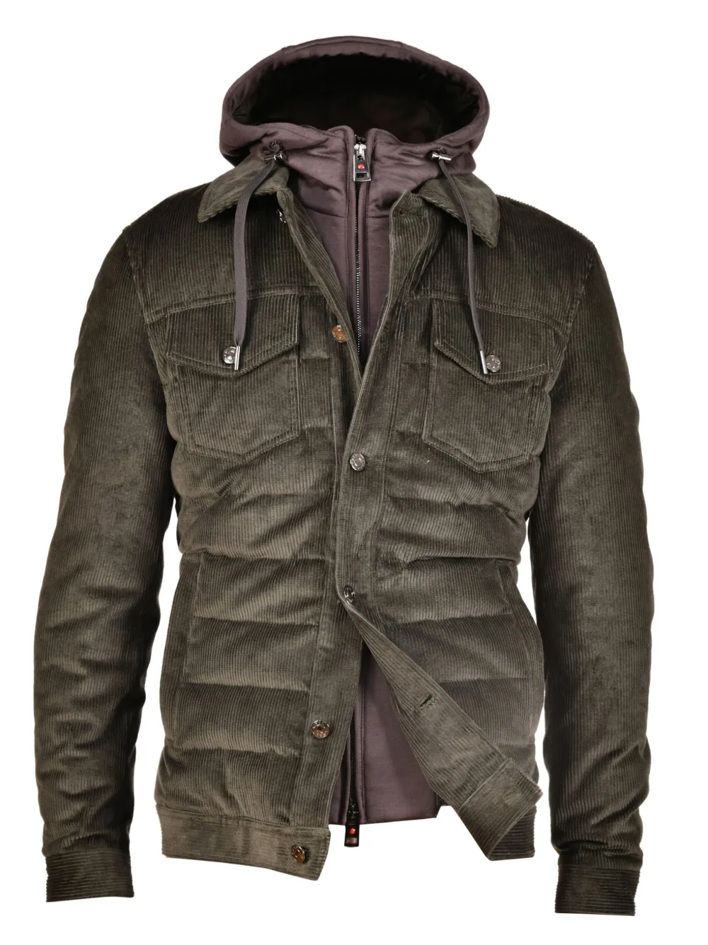 Стеганое пальто со съемным капюшоном Kiton, зеленый
Стеганое пальто со съемным капюшоном Kiton, зеленый