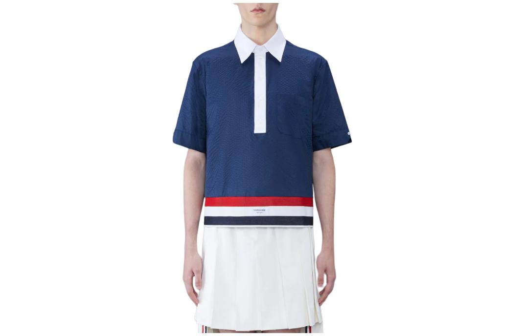 THOM BROWNE Ультралегкая нейлоновая поло с коротким рукавом мужская blue
THOM BROWNE Ультралегкая нейлоновая поло с коротким рукавом мужская blue