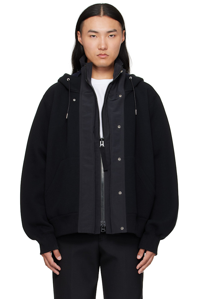 Толстовка из плотной ткани и гросгрейн Sacai, черный
Толстовка из плотной ткани и гросгрейн Sacai, черный