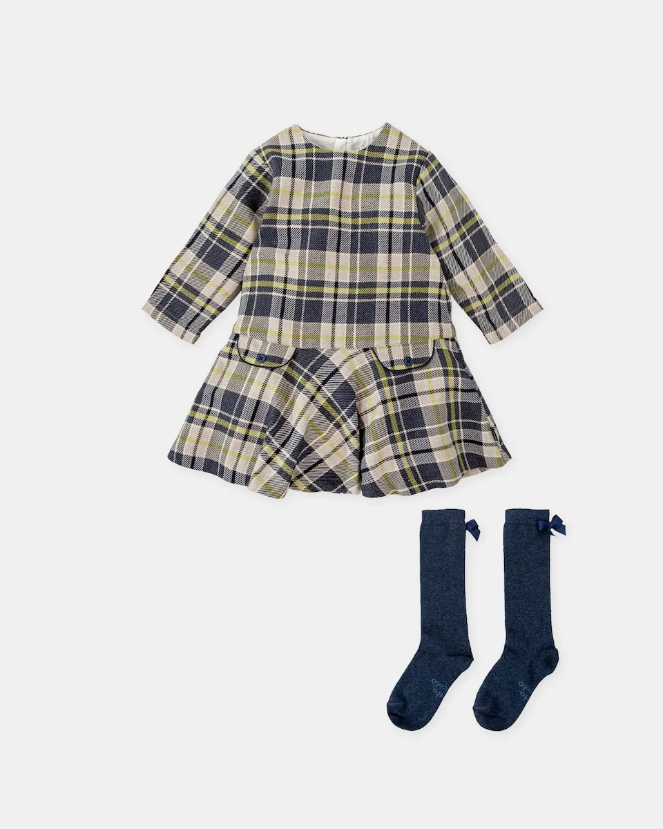 Набор для малыша: платье в клетку темно-синего цвета с носочками Tutto Piccolo
Набор для малыша: платье в клетку темно-синего цвета с носочками Tutto Piccolo