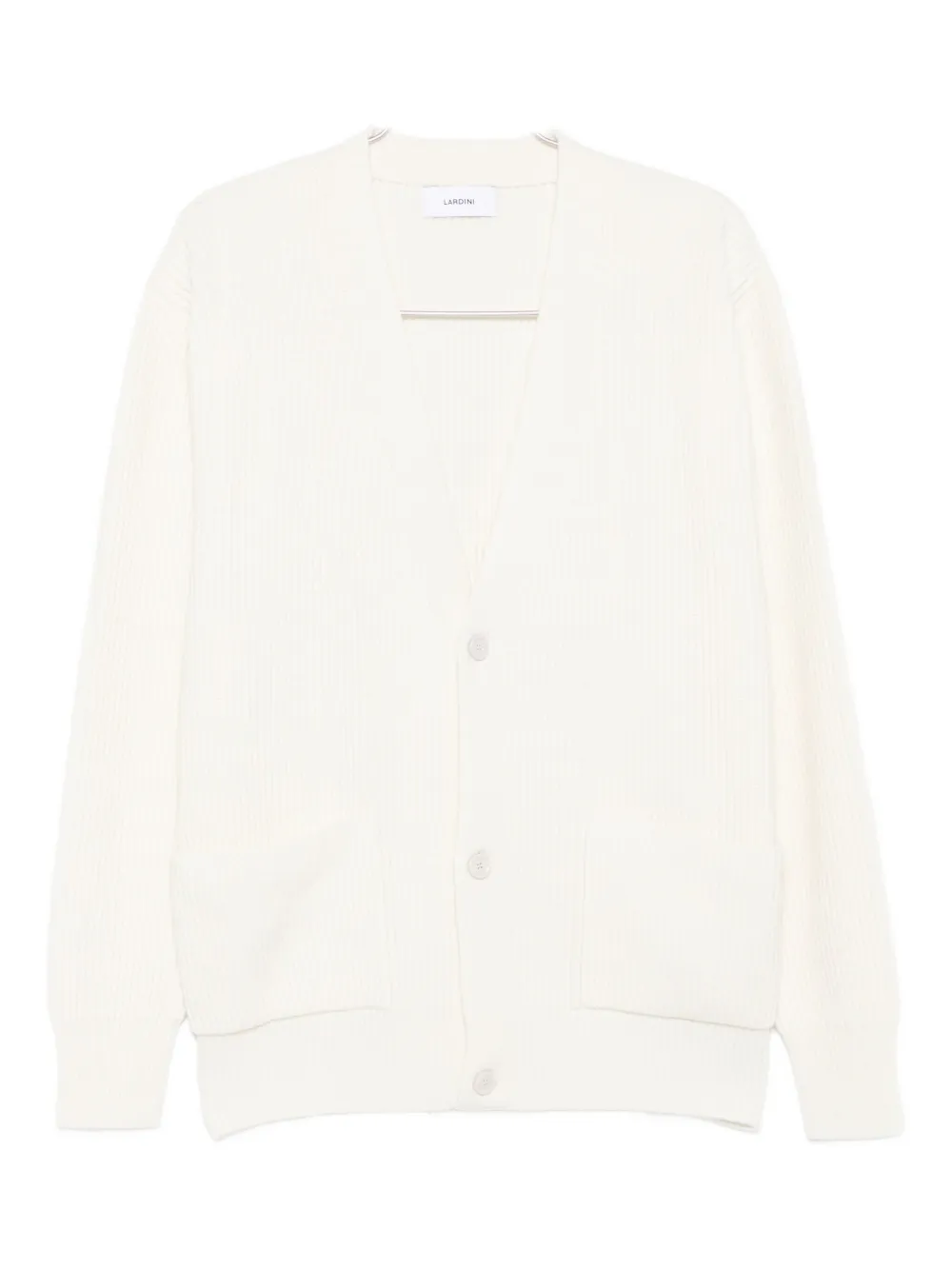 Кардиган в рубчик с застежкой на пуговицы спереди Lardini, нейтральный
Кардиган в рубчик с застежкой на пуговицы спереди Lardini, нейтральный