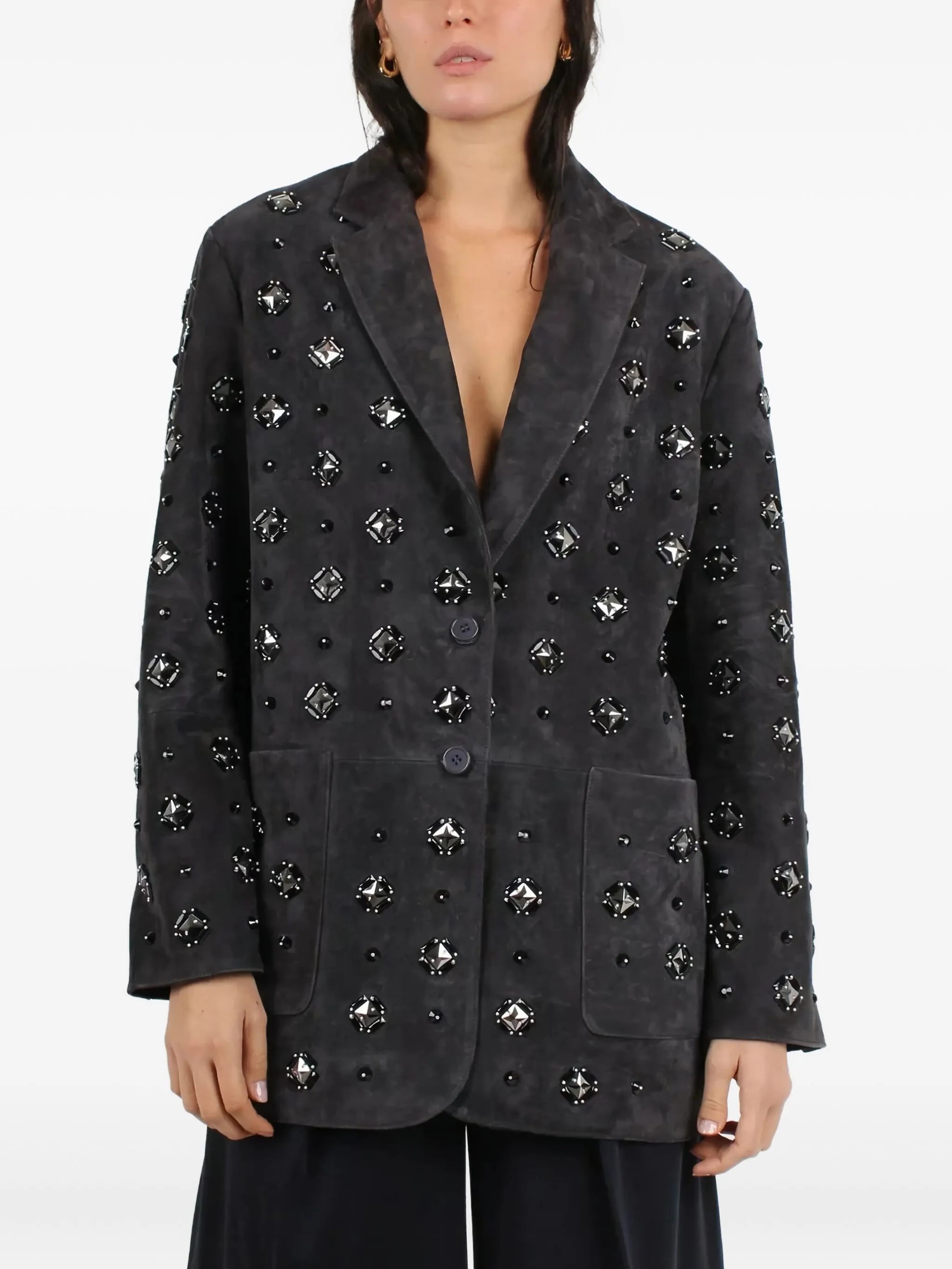 Украшенный кожаный блейзер Sword, серый
Украшенный кожаный блейзер Sword, серый