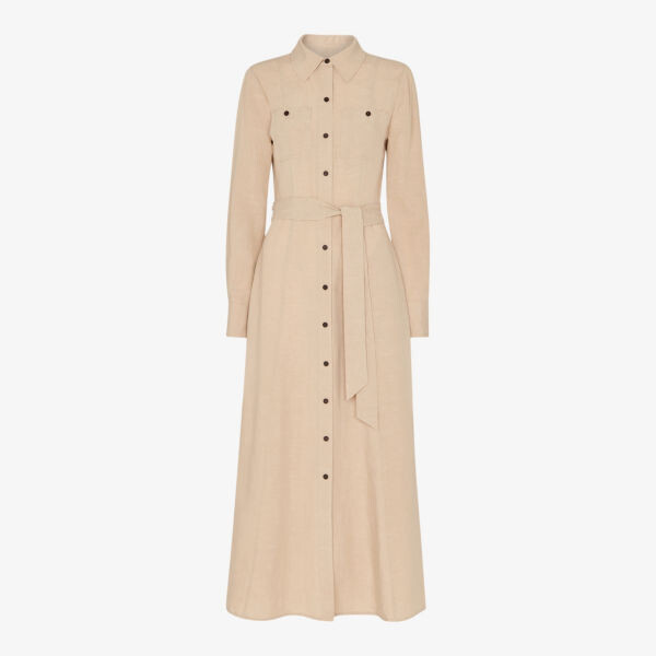 Платье миди стандартного кроя estella из смесового льна с поясом на талии Whistles, бежевый
Платье миди стандартного кроя estella из смесового льна с поясом на талии Whistles, бежевый