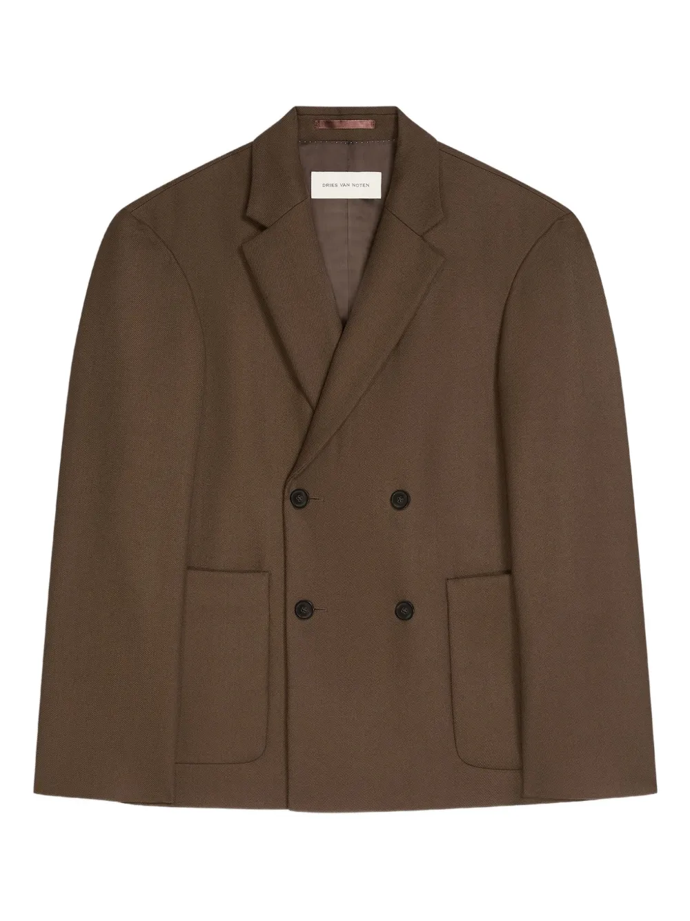 Шерстяной двубортный пиджак DRIES VAN NOTEN, коричневый
Шерстяной двубортный пиджак DRIES VAN NOTEN, коричневый