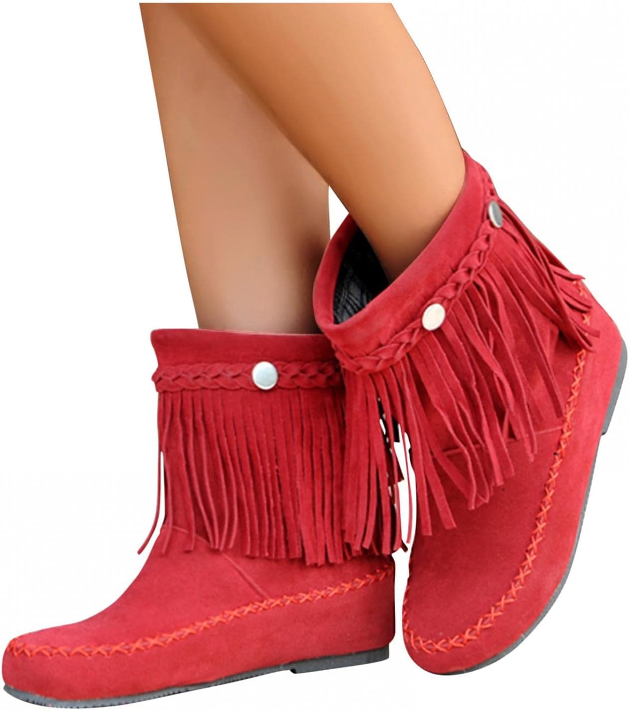 Женские ботинки Hbeylia с бахромой, бохо стиль, повседневные, из замши, с круглым носком, без шнуровки, красный
Женские ботинки Hbeylia с бахромой, бохо стиль, повседневные, из замши, с круглым носком, без шнуровки, красный