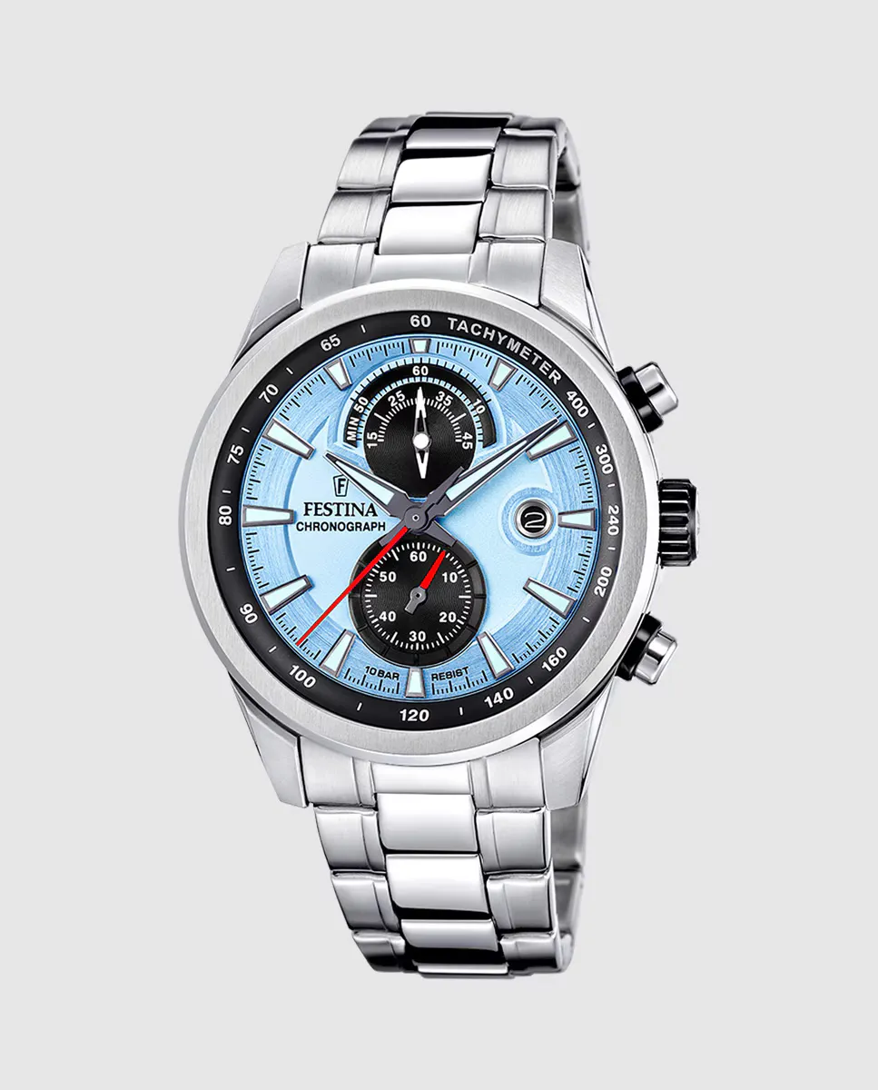 F20694/2 Мужские часы Timeless Chronograph из серебряной стали Festina, серебряный
F20694/2 Мужские часы Timeless Chronograph из серебряной стали Festina, серебряный