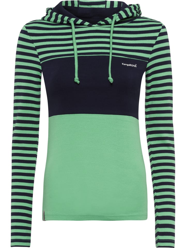 Рубашка с капюшоном в зеленую и темно-синюю полоску Kangaroos
Рубашка с капюшоном в зеленую и темно-синюю полоску Kangaroos