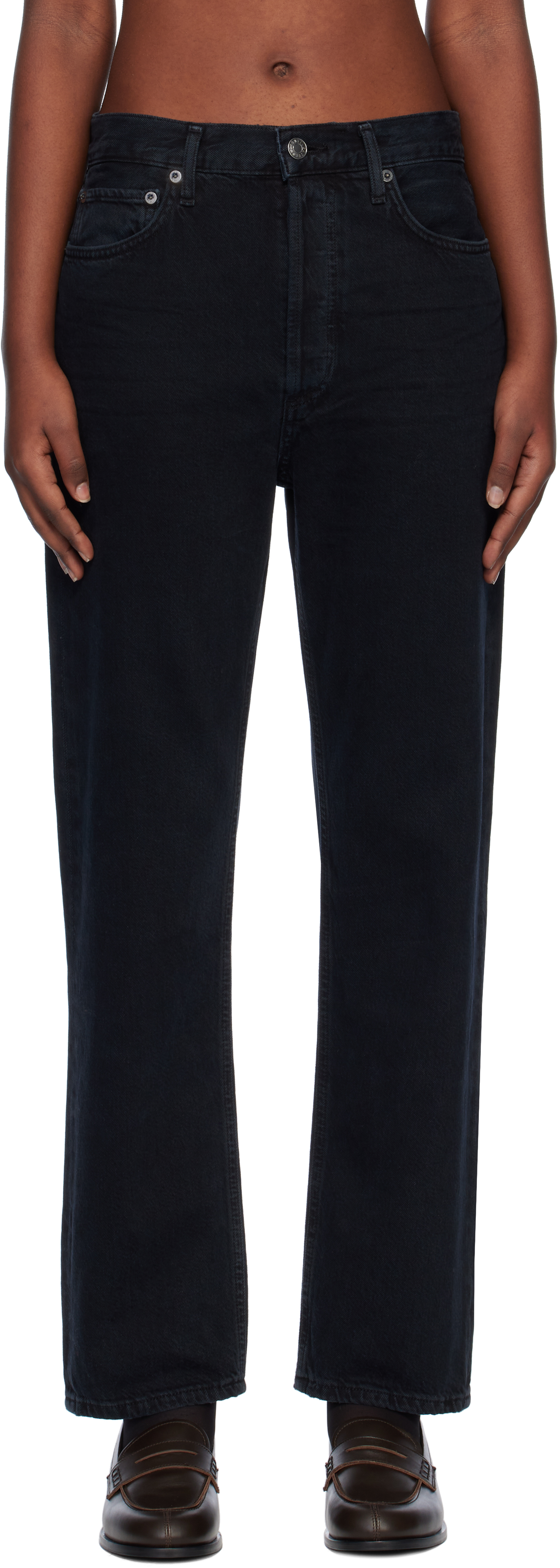 Черные прямые джинсы с заниженной талией в стиле 90-х AGOLDE, Crushed
Черные прямые джинсы с заниженной талией в стиле 90-х AGOLDE, Crushed