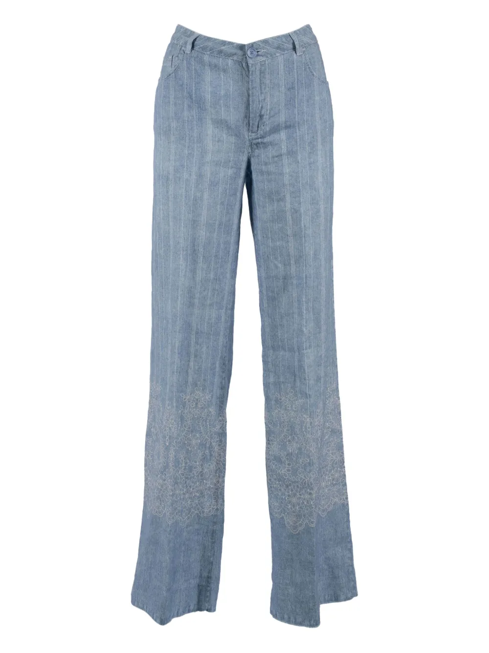 Вышитые льняные брюки Ermanno Scervino, синий
Вышитые льняные брюки Ermanno Scervino, синий