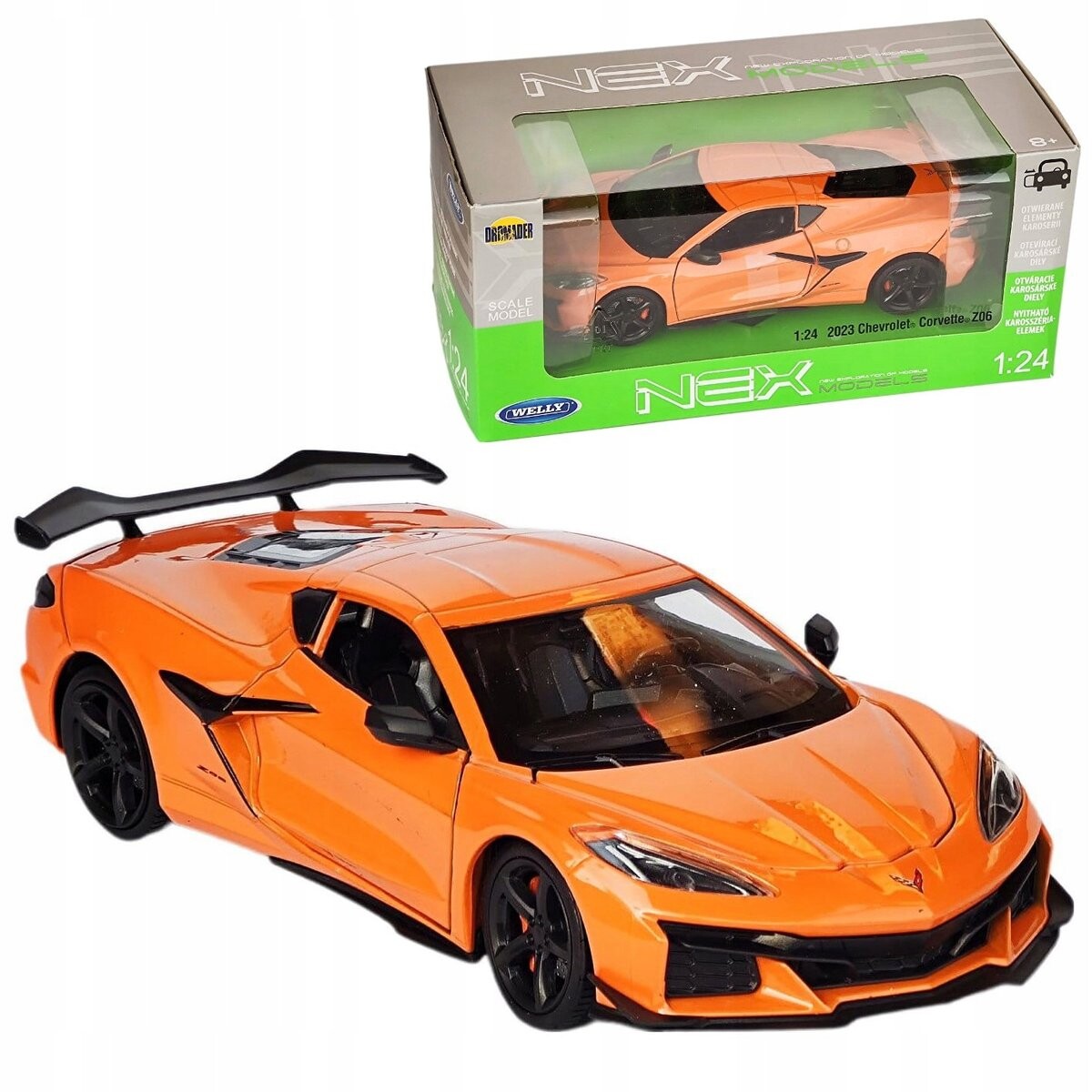 Автомобиль Chevrolet Corvette Z06 2023 года в масштабе 1:24 Welly HLO
Автомобиль Chevrolet Corvette Z06 2023 года в масштабе 1:24 Welly HLO