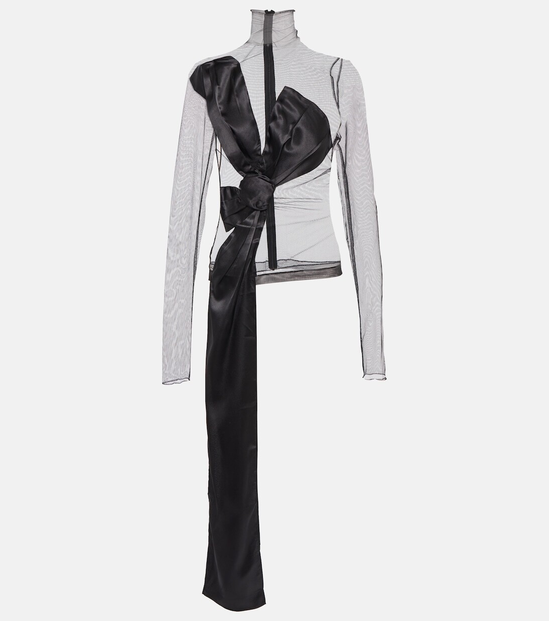 Прозрачный топ с высоким воротником ACNE STUDIOS, черный
Прозрачный топ с высоким воротником ACNE STUDIOS, черный