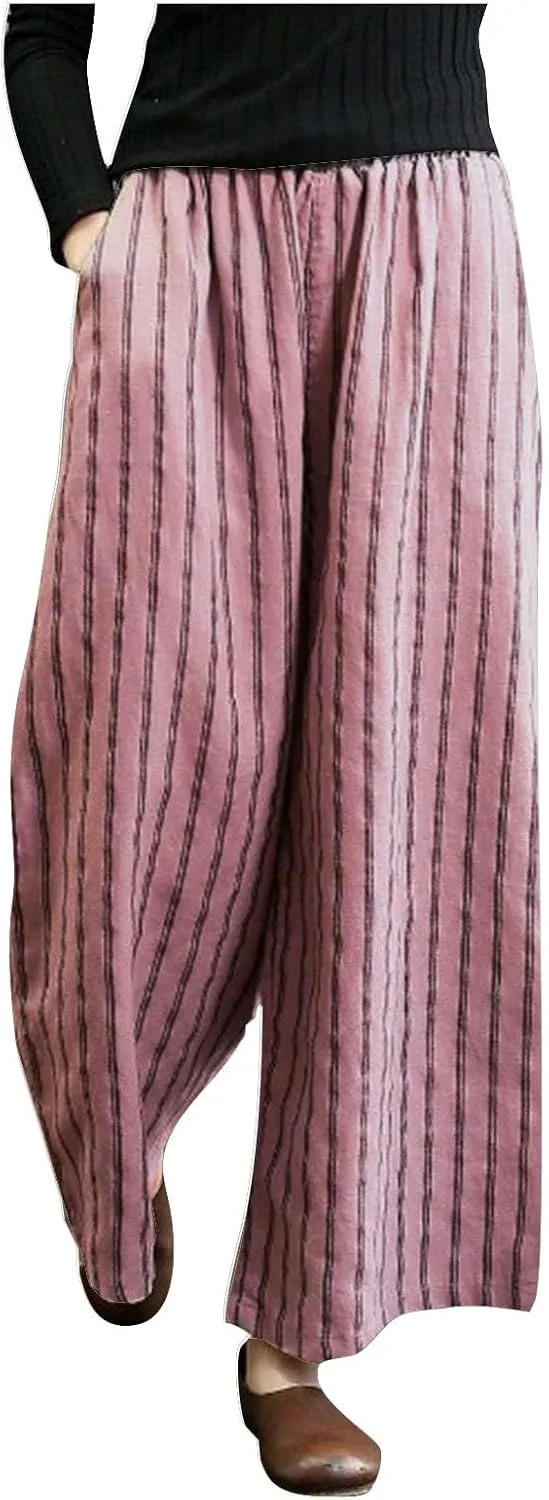 Женские брюки JOAU в стиле бохо, палаццо, полосатые, широкие, с карманами
Женские брюки JOAU в стиле бохо, палаццо, полосатые, широкие, с карманами