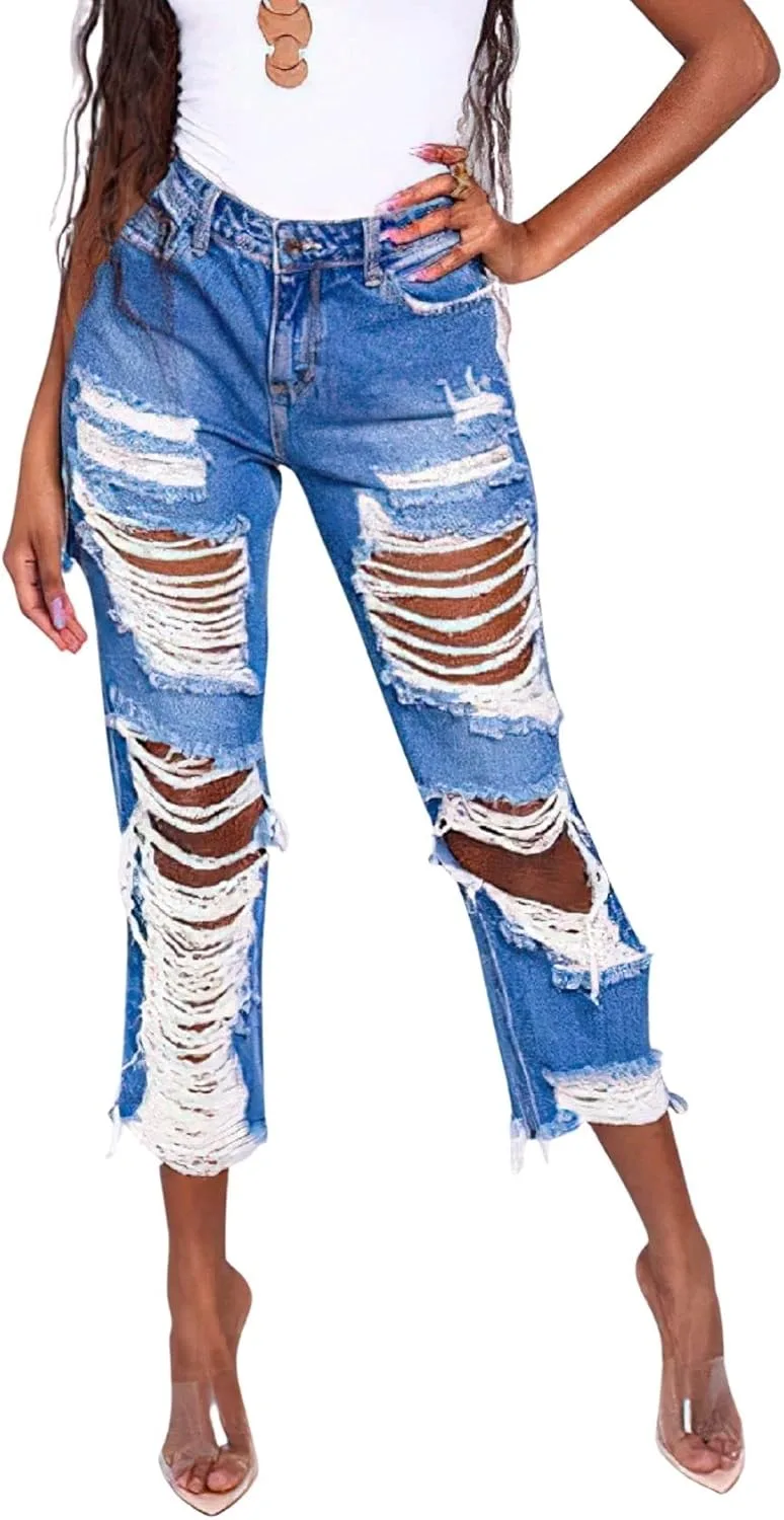 Женские летние джинсы Capri с прямыми штанинами, рваными дырами и бахромой CHARTOU
Женские летние джинсы Capri с прямыми штанинами, рваными дырами и бахромой CHARTOU