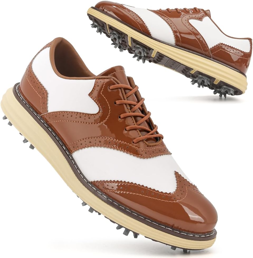 Мужские гольф обувь с 9 шипами, удобные кроссовки для занятий гольфом на открытом воздухе Ifrich, белый/коричневый
Мужские гольф обувь с 9 шипами, удобные кроссовки для занятий гольфом на открытом воздухе Ifrich, белый/коричневый