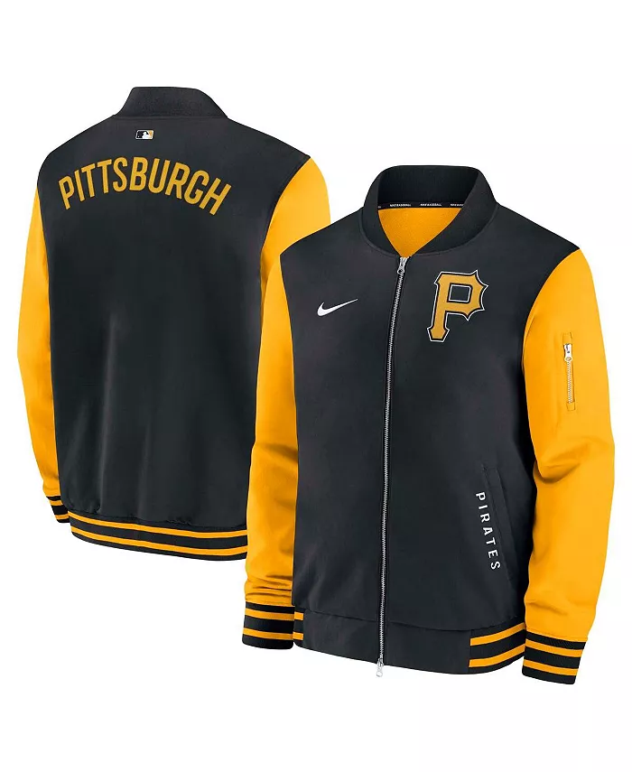 Мужская черно-золотая бейсбольная куртка-бомбер Pittsburgh Pirates Authentic Collection Dugout на молнии Nike
Мужская черно-золотая бейсбольная куртка-бомбер Pittsburgh Pirates Authentic Collection Dugout на молнии Nike