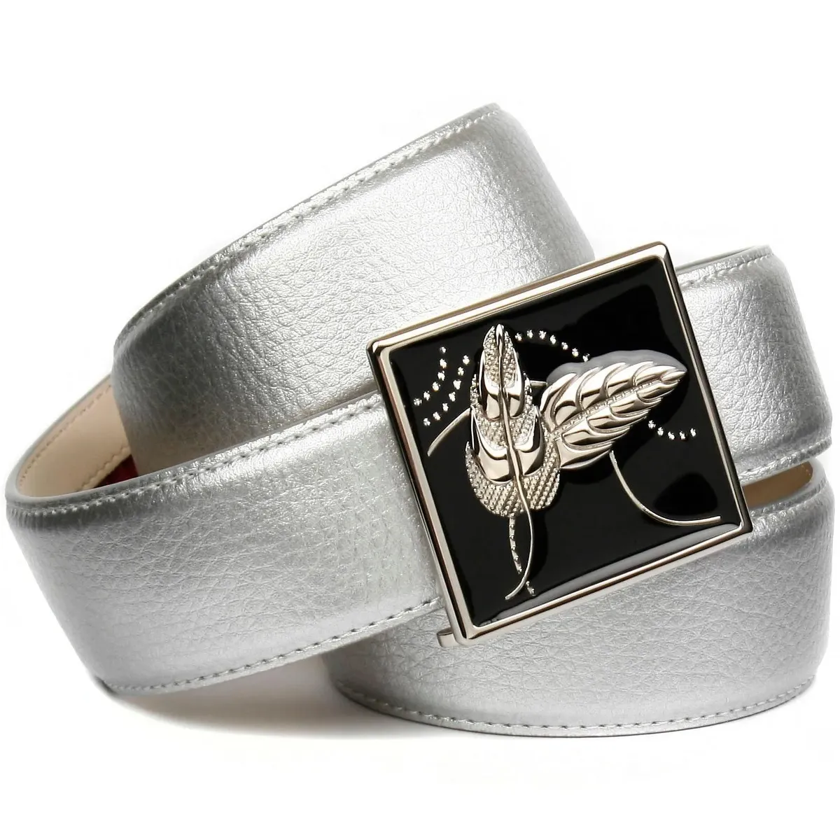 Кожаный ремень Anthoni Crown с блестящей глазурованной застежкой ручной работы, серебристый
Кожаный ремень Anthoni Crown с блестящей глазурованной застежкой ручной работы, серебристый