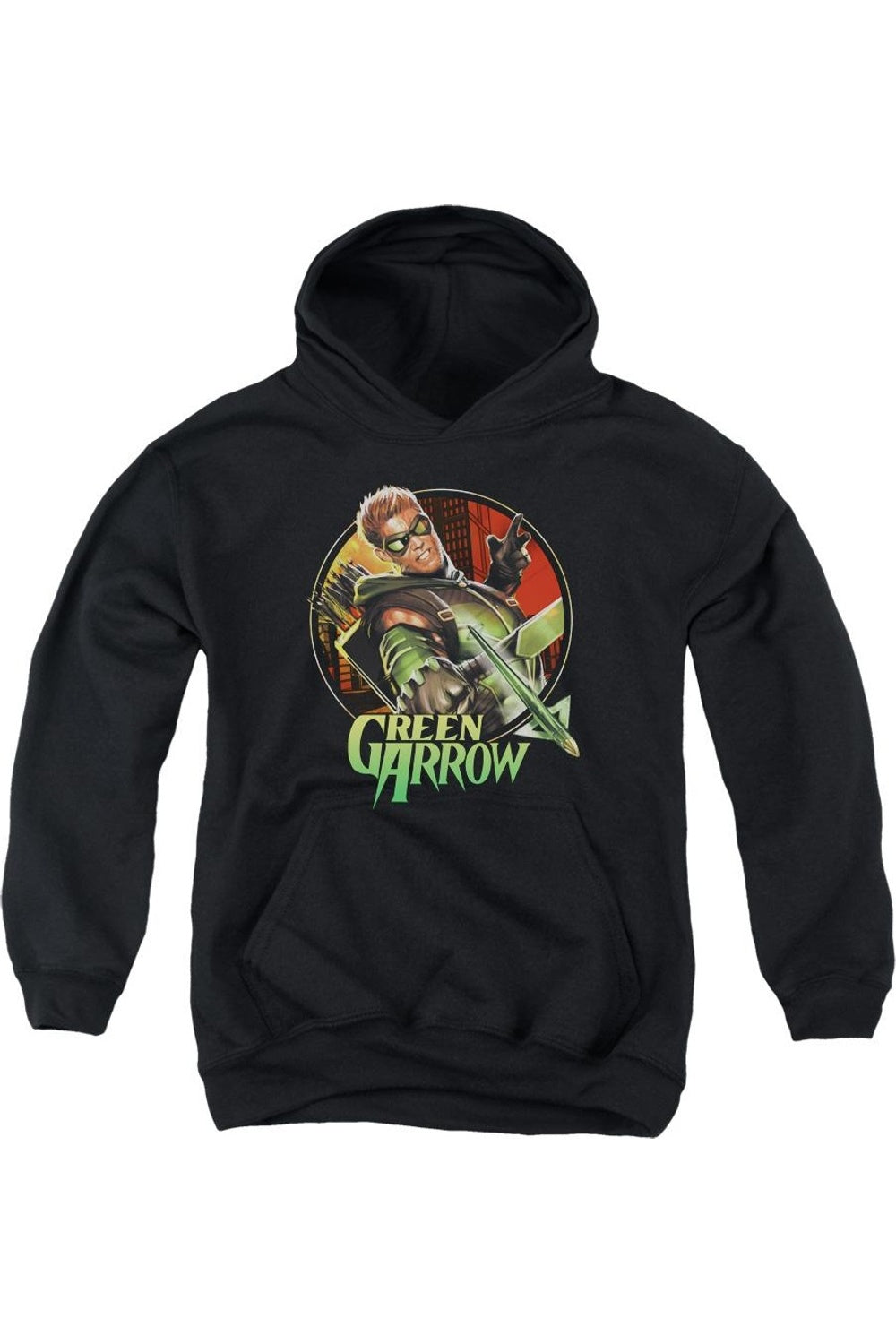 Толстовка с капюшоном Justice League of America Sunset Archer для молодежи Gildan, черный 
Толстовка с капюшоном Justice League of America Sunset Archer для молодежи Gildan, черный