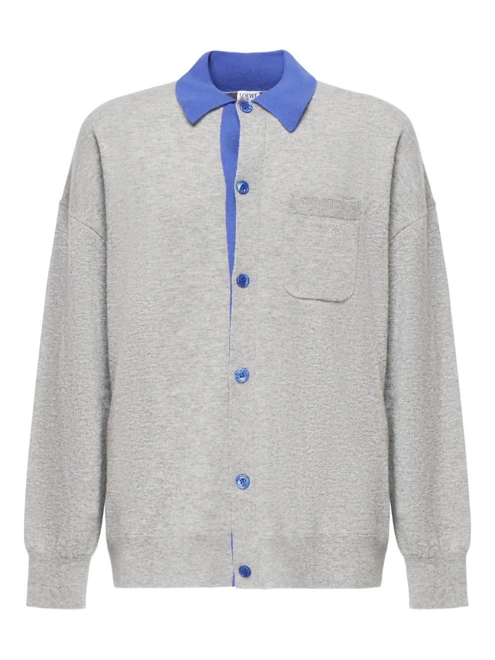 Кардиган с воротником-поло LOEWE, серый
Кардиган с воротником-поло LOEWE, серый