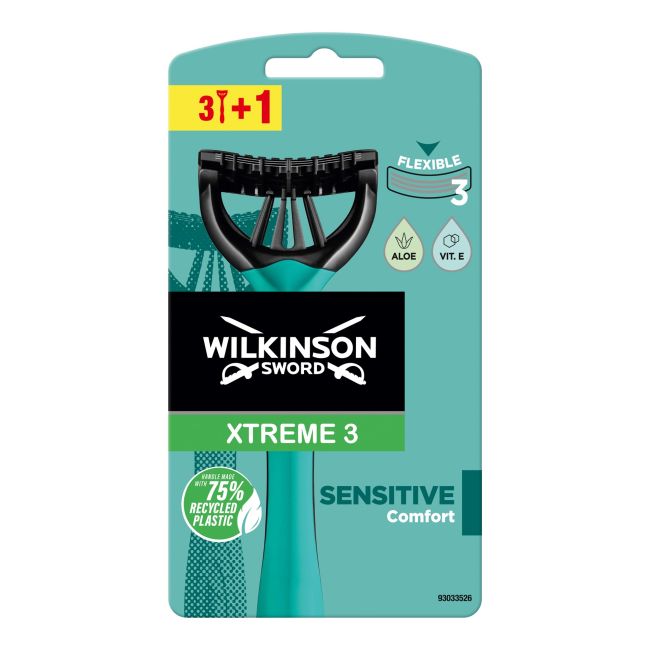 Одноразовые бритвы Sword xtreme3 Sensitive (4 шт.) Wilkinson 
Одноразовые бритвы Sword xtreme3 Sensitive (4 шт.) Wilkinson