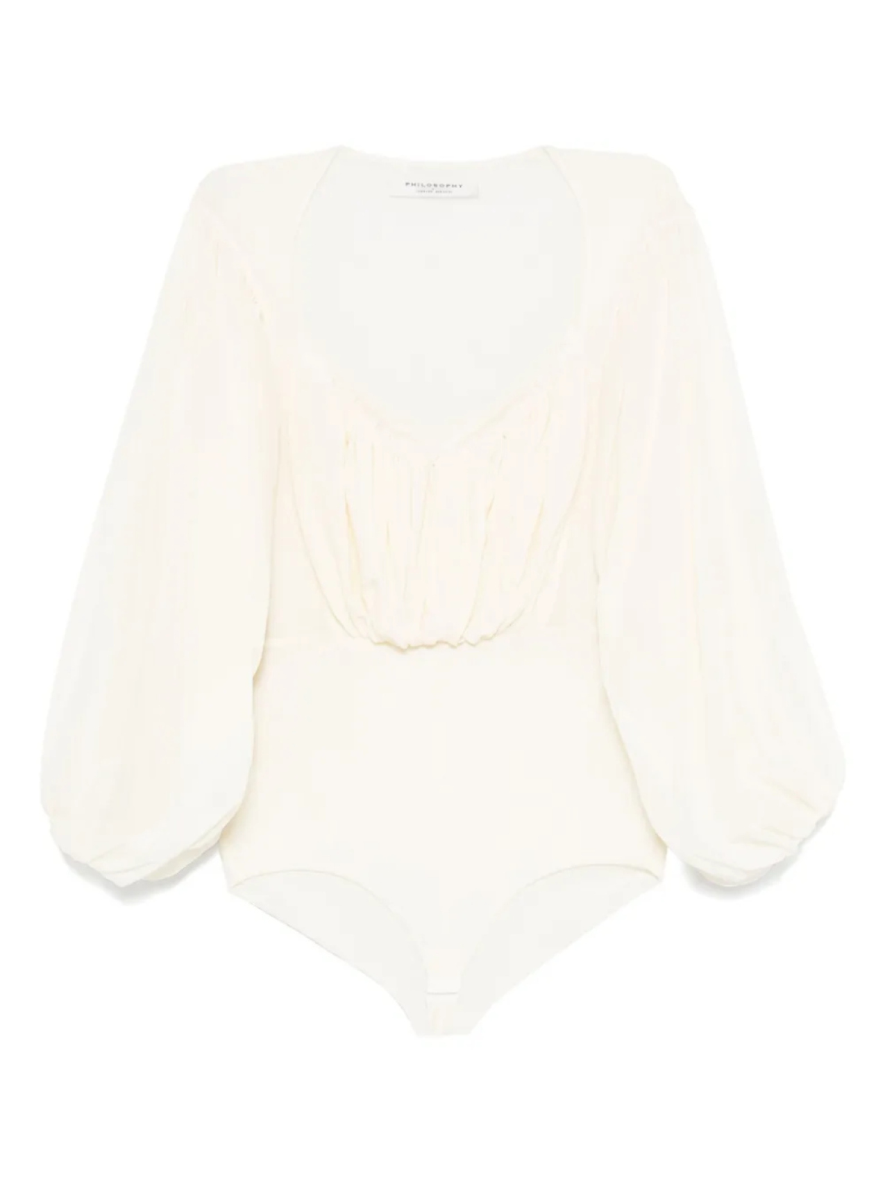Боди с драпировкой Philosophy Di Lorenzo Serafini, нейтральный 
Боди с драпировкой Philosophy Di Lorenzo Serafini, нейтральный