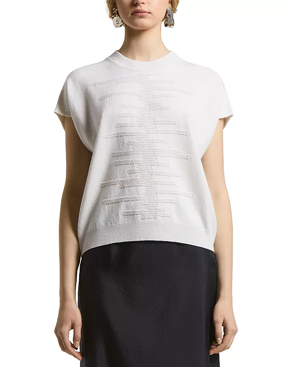 Вязаный свитер из шерсти, шелка и кашемира Peserico, белый
Вязаный свитер из шерсти, шелка и кашемира Peserico, белый