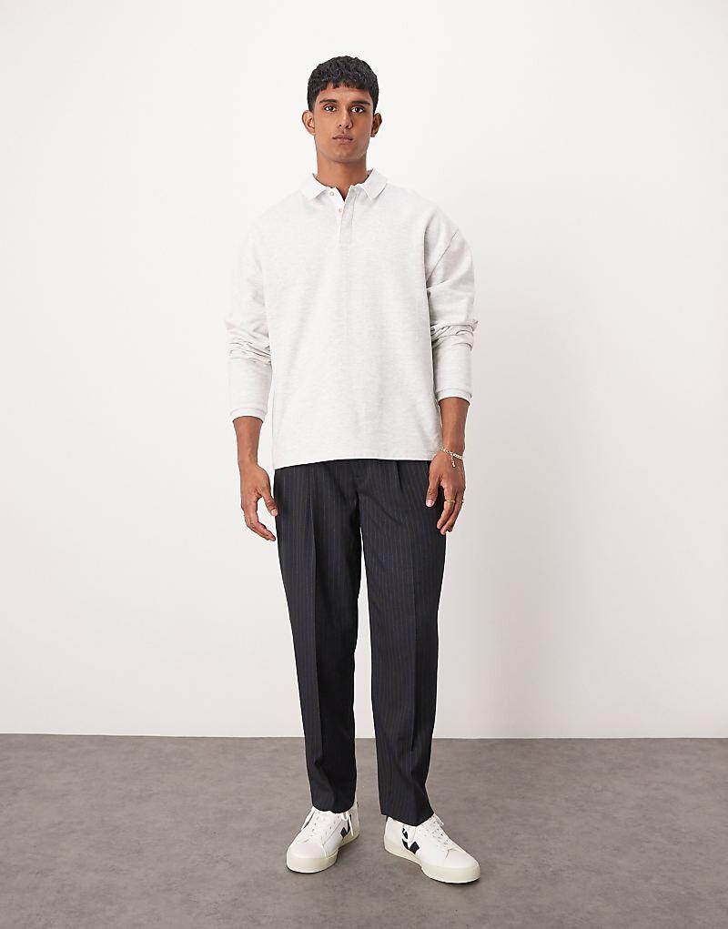 ASOS DESIGN – элегантные зауженные темно-синие брюки оверсайз в тонкую полоску
ASOS DESIGN – элегантные зауженные темно-синие брюки оверсайз в тонкую полоску